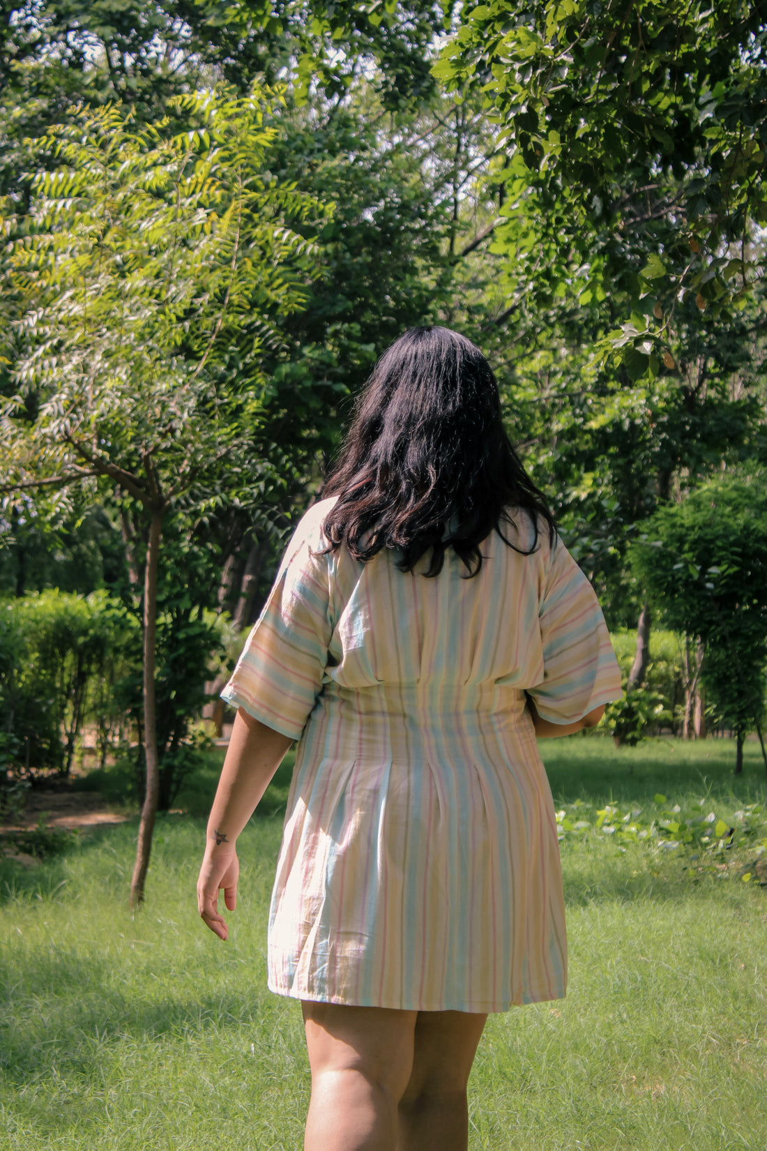 Daydream Stripe Pleated Shirt Dress